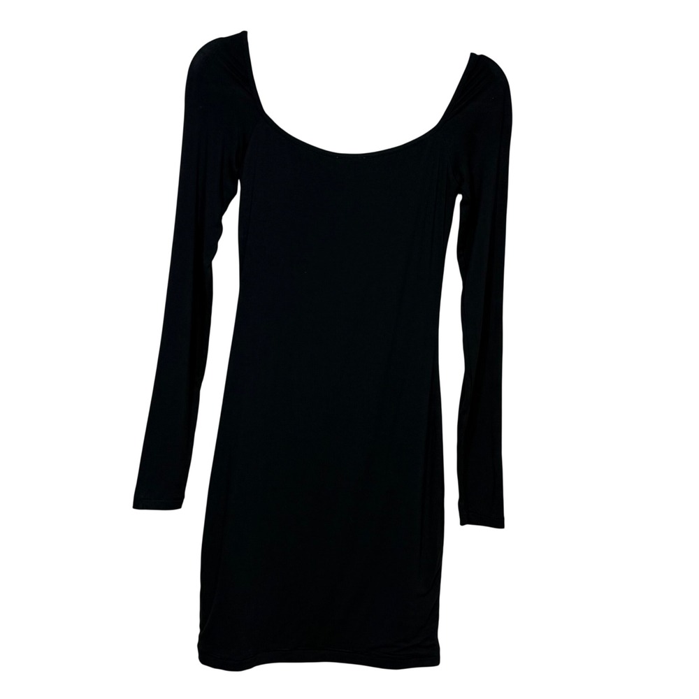 Aritzia Wilfred Free Diana Mini Dress Black Long Sleeve Body Con Small - Picture 3 of 10